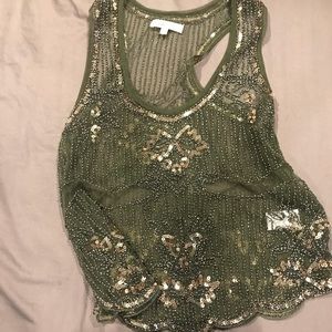 Beaded Mesh Top